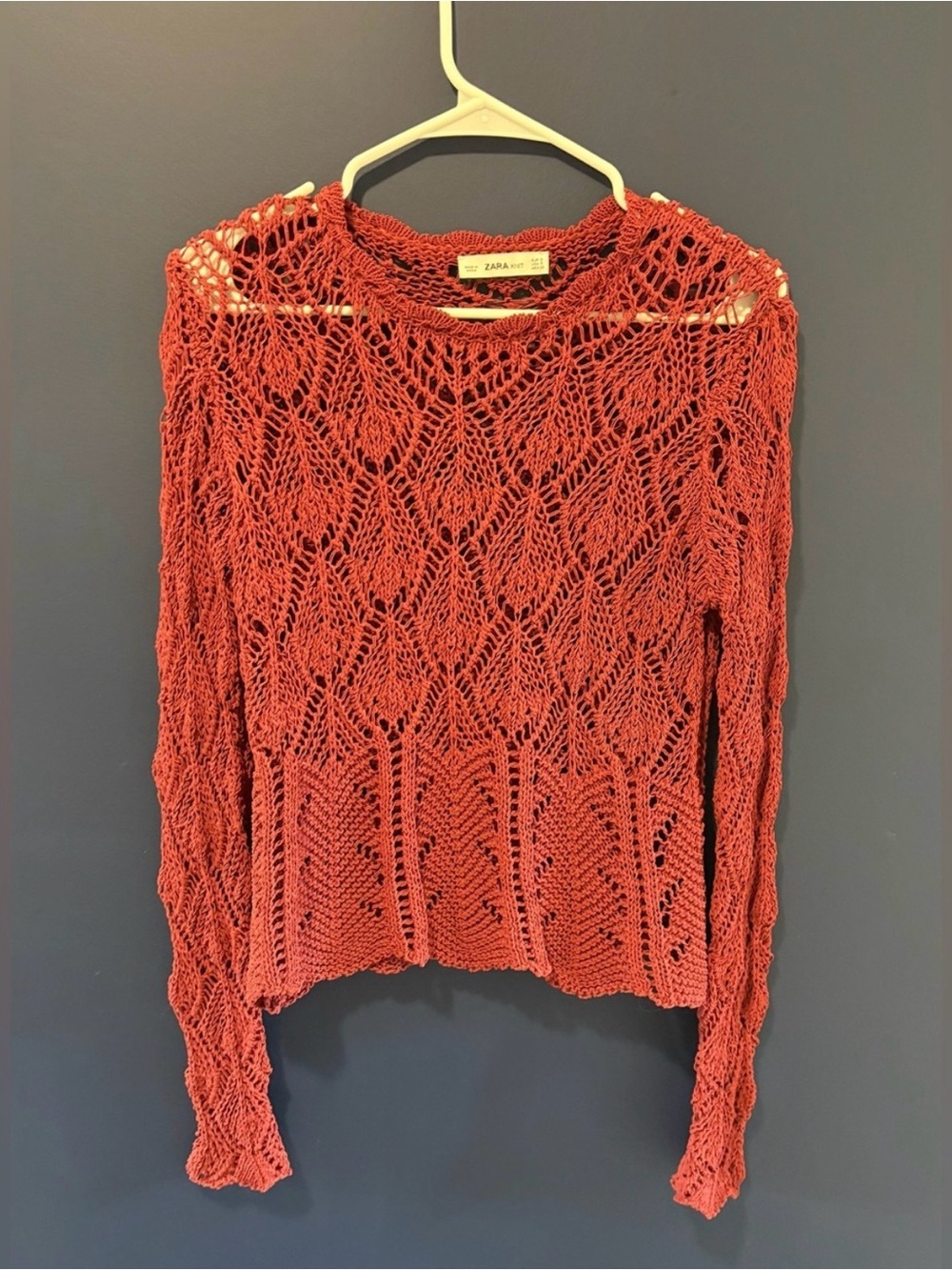Zara Open-Weave BOHO Knit Sweater - Size Small